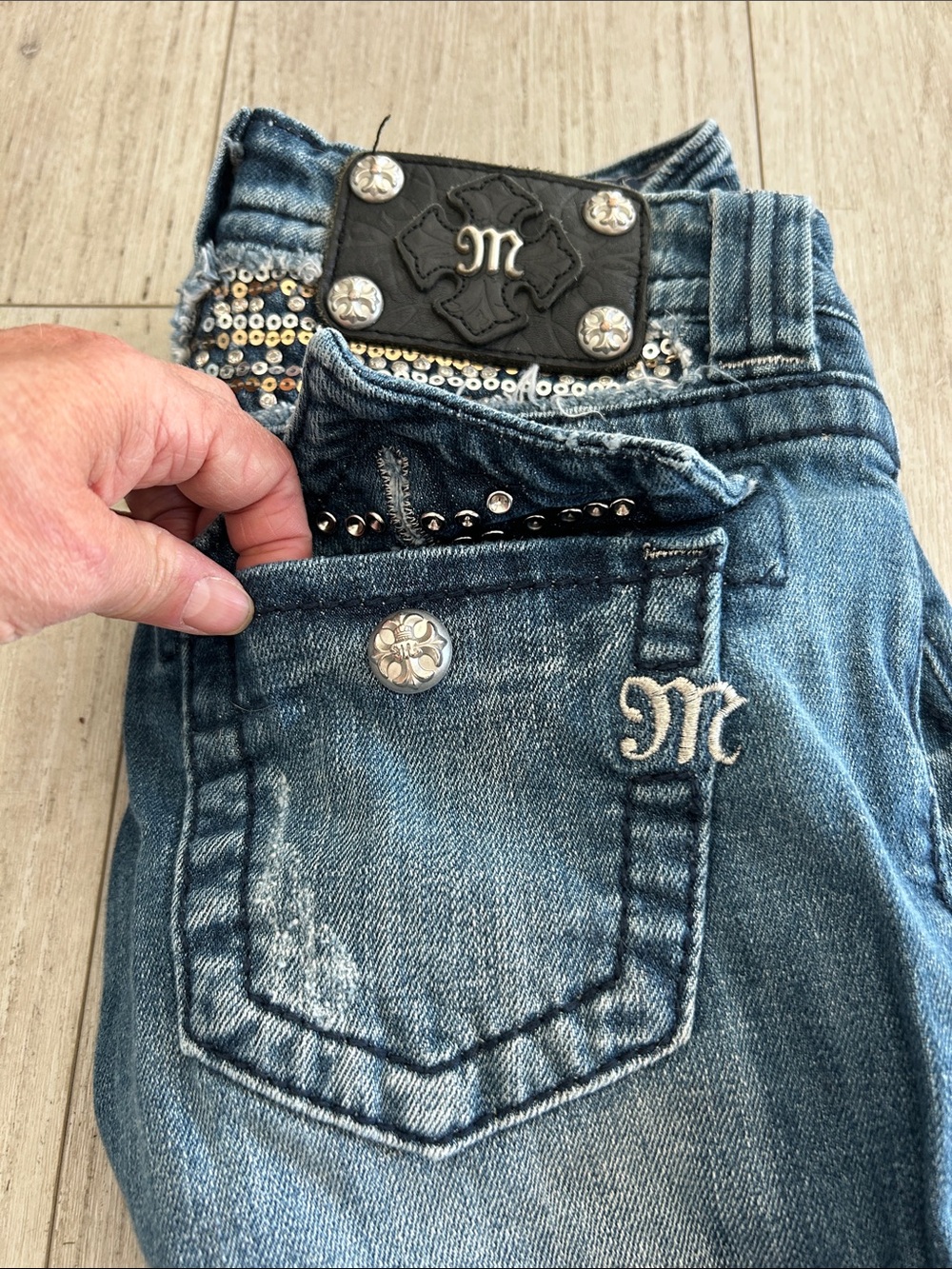 MissMe Jeans bootcut size 24. JP6067B Boot - Picture 9 of 9